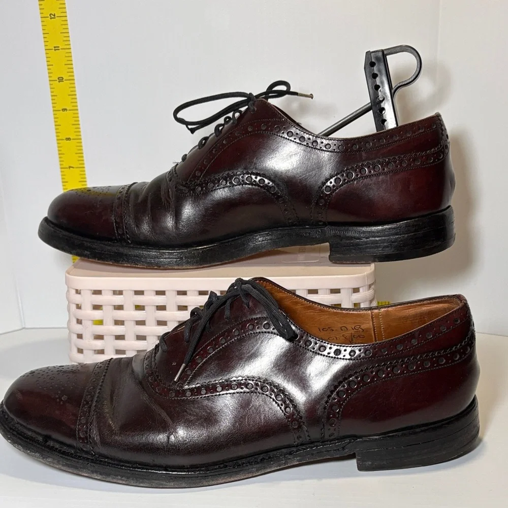 Church’s handmade bespoke sz 12 Burgundy Leather‎ Men's Oxfords 22